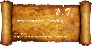 Marschauser Tardos névjegykártya